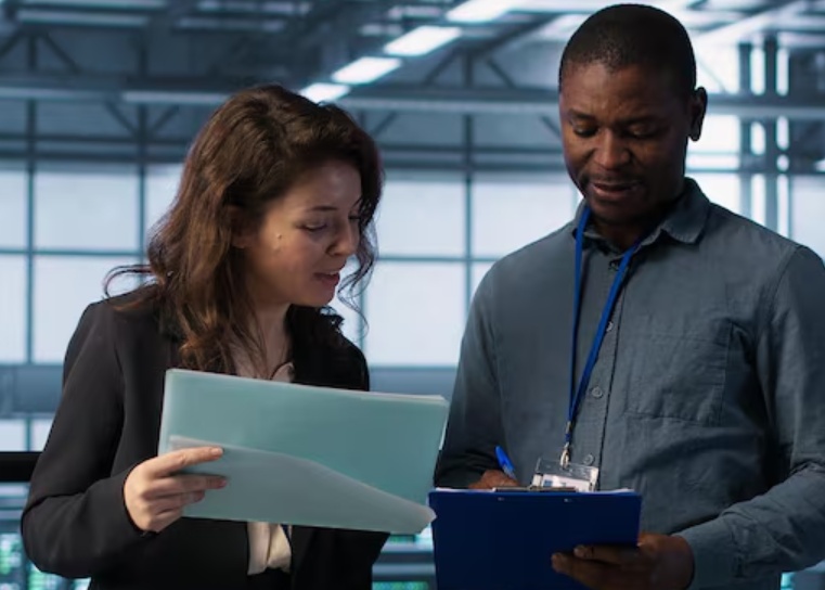 Professional team coordinating business requirements